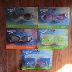 Speedo Kids Swim Goggles - Gray, Purple, Green, Blue